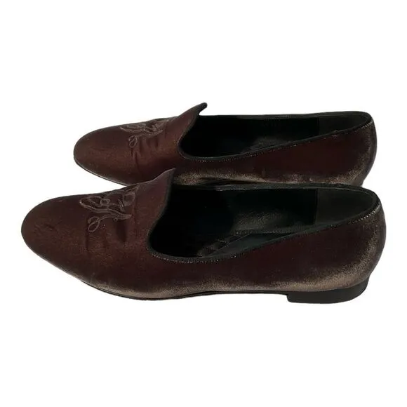 GIORGIO ARMANI Women’s Velvet Grosgrain Trim Loafers Size 9  /IT 39