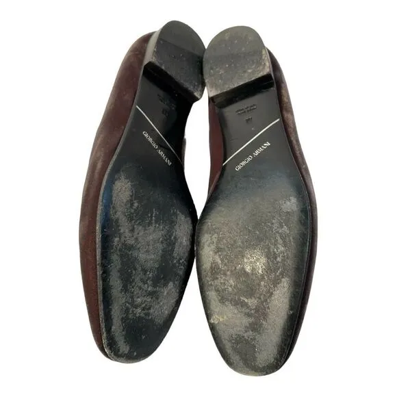 GIORGIO ARMANI Women’s Velvet Grosgrain Trim Loafers Size 9  /IT 39