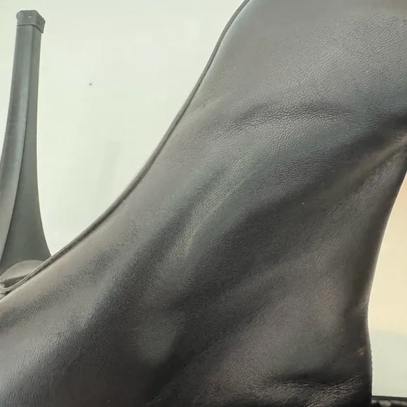 Giuseppe Zanotti Black Leather Foldover Zipper High Heel Ankle Boots size 40