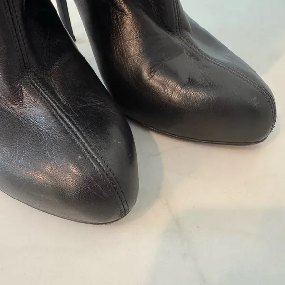 Giuseppe Zanotti Black Leather Foldover Zipper High Heel Ankle Boots size 40