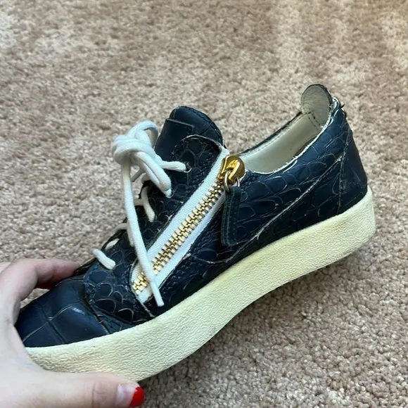 Giuseppe Zanotti Blue Croc Sneakers