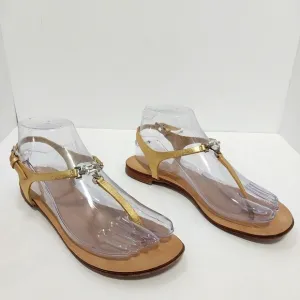 Giuseppe Zanotti Crystal T-Strap Sandals, Size 7|EUR‎ 37
