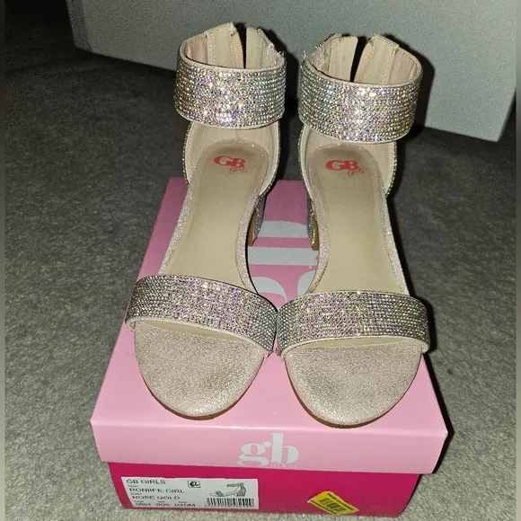Glittery Sandals with Ankle Strap