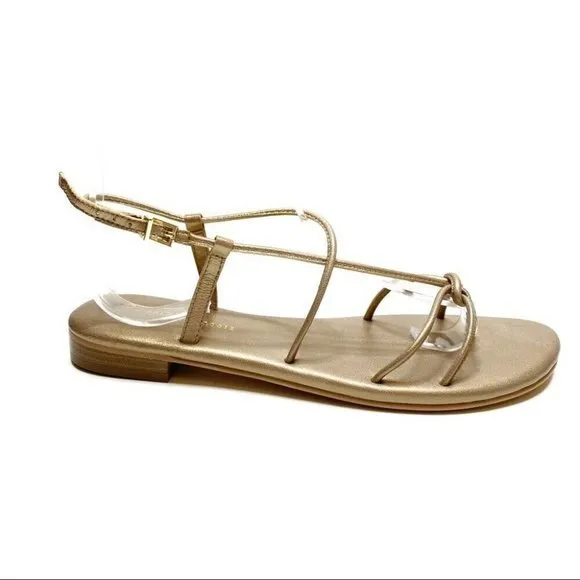 Gold Anthropologie Strappy Open-Toe Sandals (NWT)