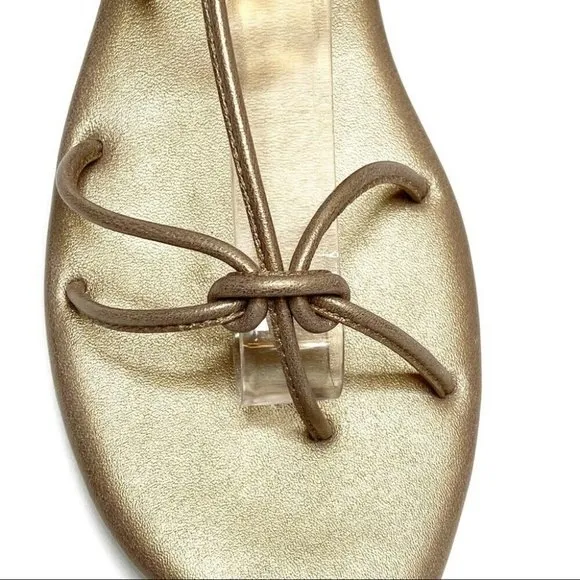 Gold Anthropologie Strappy Open-Toe Sandals (NWT)