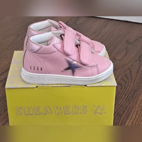 Golden Goose Girls June Ballstar Sole Sneakers Antique Pink Size 23
