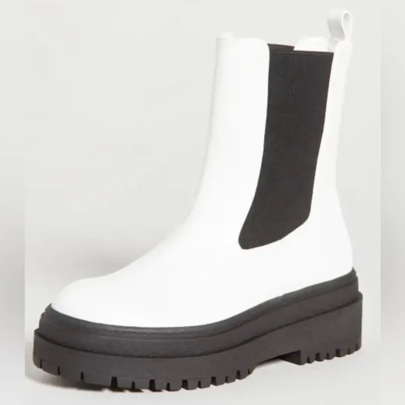 Good American Boots White Pull On Chelsea Boot Size 7.5 NIB