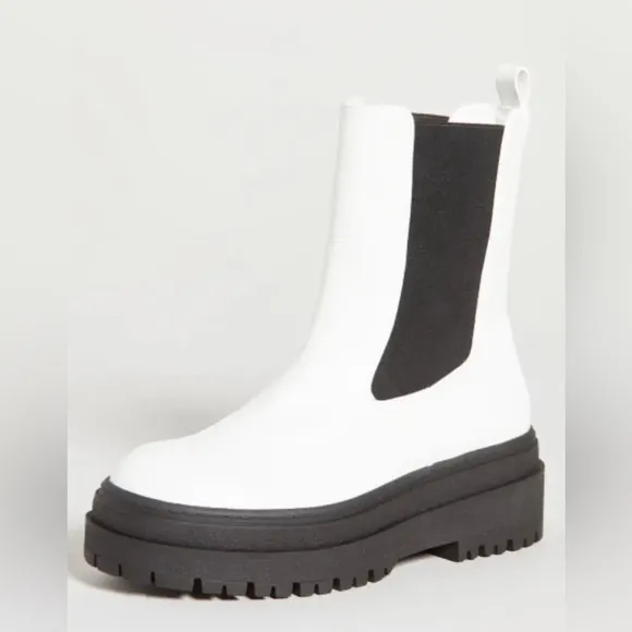 Good American Boots White Pull On Chelsea Boot Size 7.5 NIB