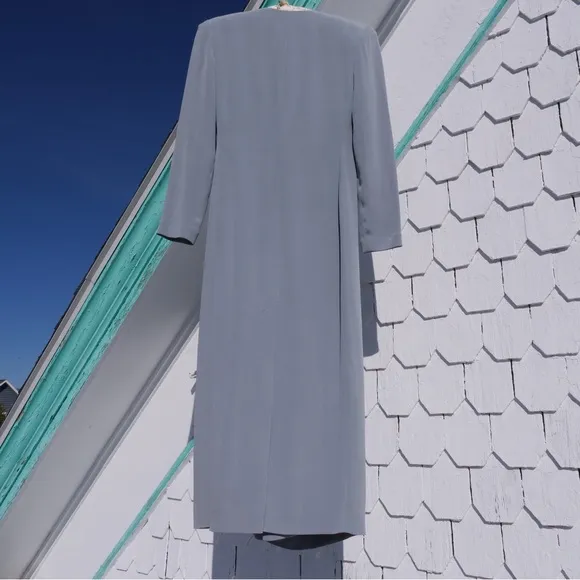 Gorgeous 90s/y2k dove grey silk wrap midi dress