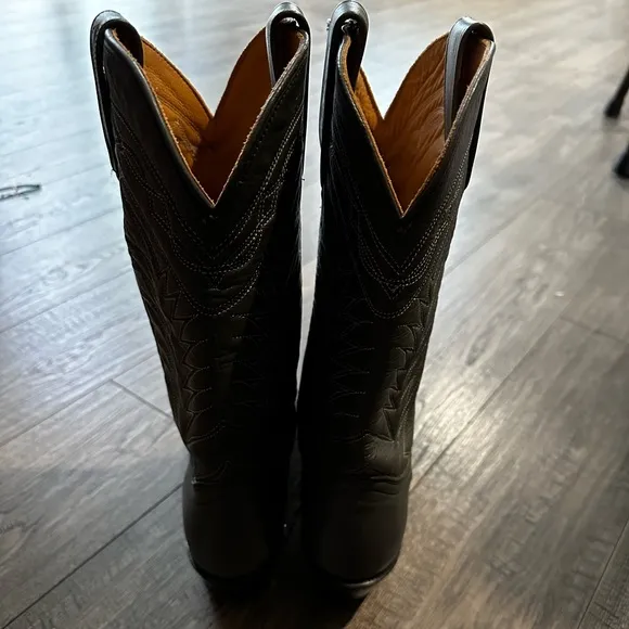 Gray leather cowboy boots Sz 8.5D