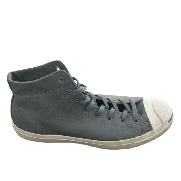 GUC Converse Jack Purcell Signature Leather Gray High-Top Sneakers. Size 12