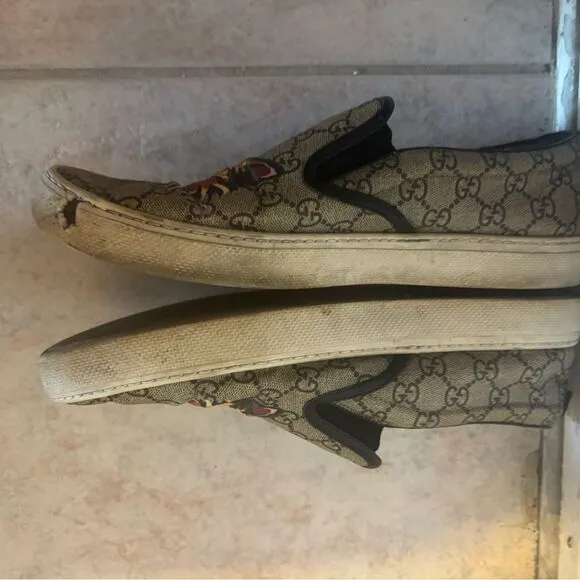 Gucci Dublin Slip-On Sneaker cat design shoes gucci logo flats lion loafers