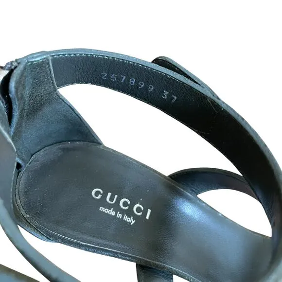 Gucci Green Suede Gladiator Ankle Sandals Size 37
