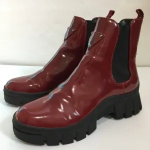 Guess Hestia Chelsea Medium Red Chink Sole Platform Pull on Ankle boots