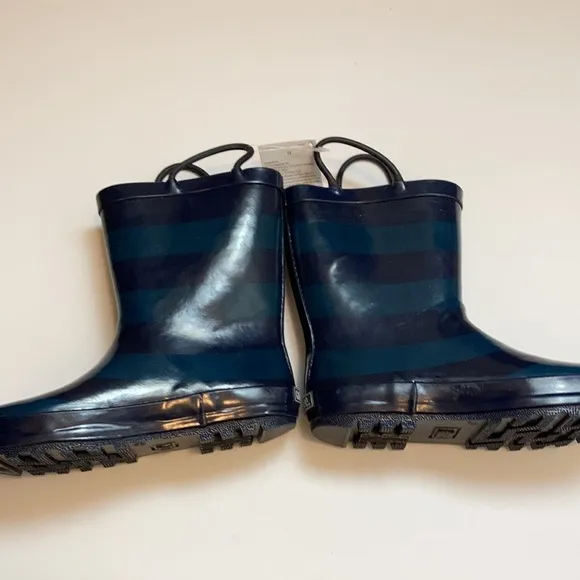 Gymboree New Pirate Theme Rain Boots with Pull on Straps C87