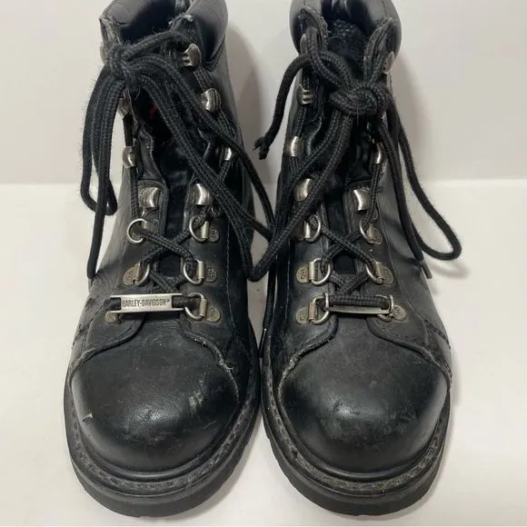 Harley Davidson Black Leather Motorcycle Riding Boots