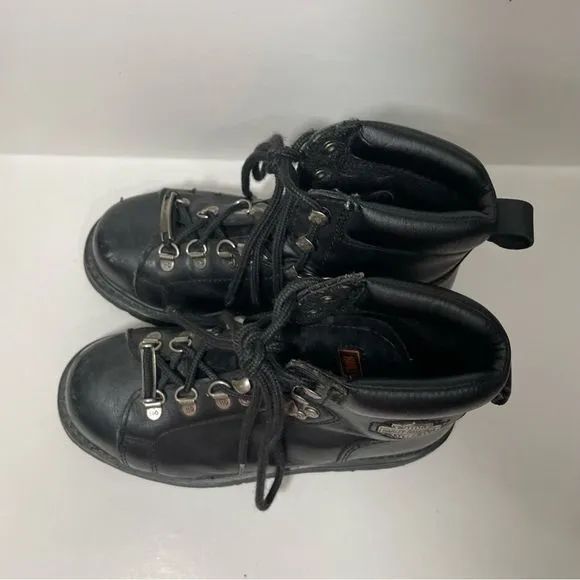 Harley Davidson Black Leather Motorcycle Riding Boots