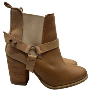 Harley Davidson Bootie Womens Size 8.5 Catalani Tan Leather Pull On Boots