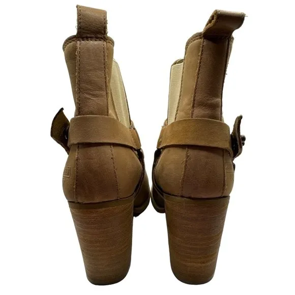 Harley Davidson Bootie Womens Size 8.5 Catalani Tan Leather Pull On Boots