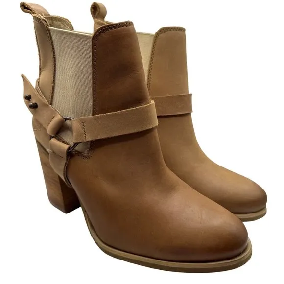 Harley Davidson Bootie Womens Size 8.5 Catalani Tan Leather Pull On Boots