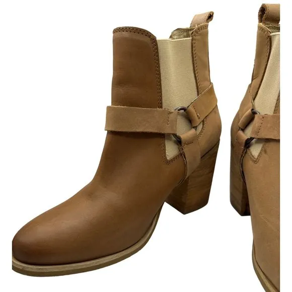 Harley Davidson Bootie Womens Size 8.5 Catalani Tan Leather Pull On Boots