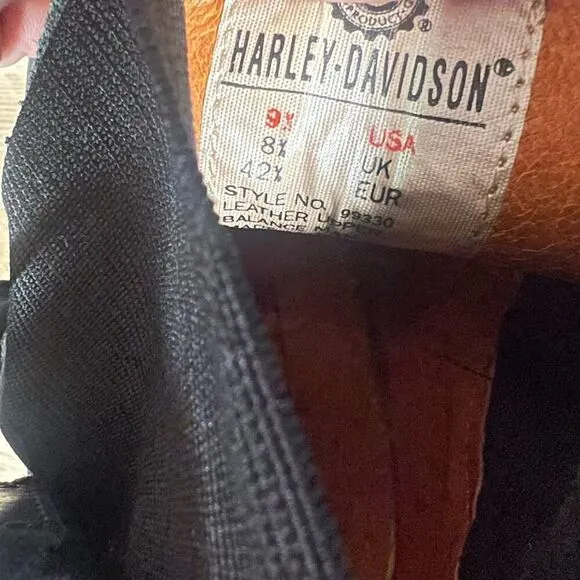 Harley Davidson Boots Men’s 9.5 Black Leather Pull On Buckle Strap 99330