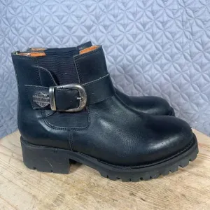 Harley Davidson Boots Men’s 9.5 Black Leather Pull On Buckle Strap 99330
