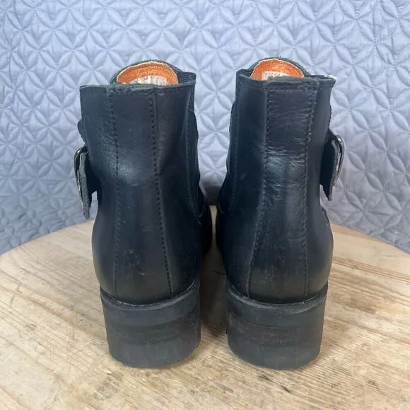 Harley Davidson Boots Men’s 9.5 Black Leather Pull On Buckle Strap 99330