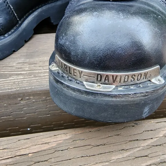 Harley-Davidson Mens Light Black Leather Riding Boots Size 11