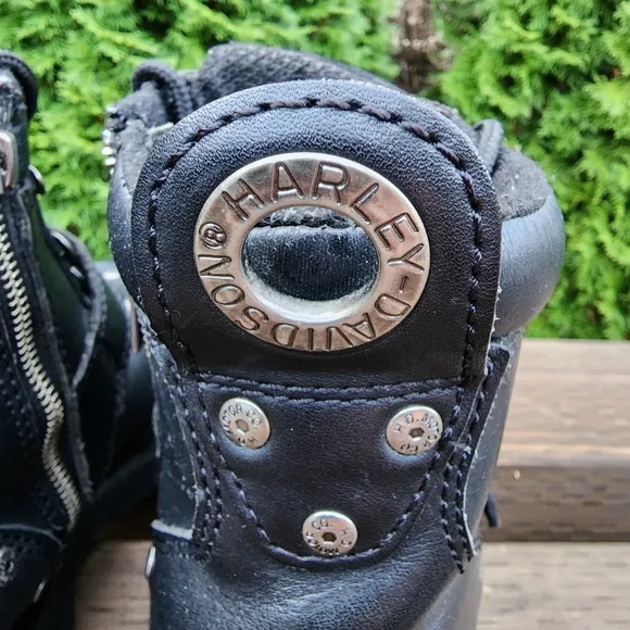 Harley-Davidson Mens Light Black Leather Riding Boots Size 11