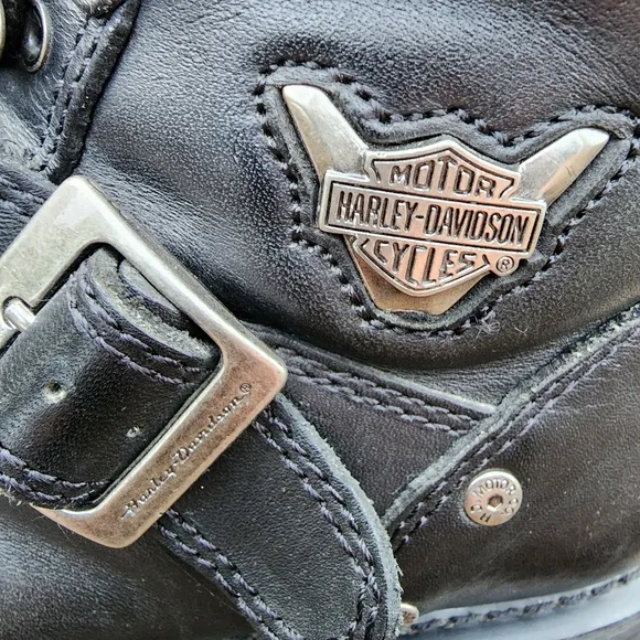 Harley-Davidson Mens Light Black Leather Riding Boots Size 11