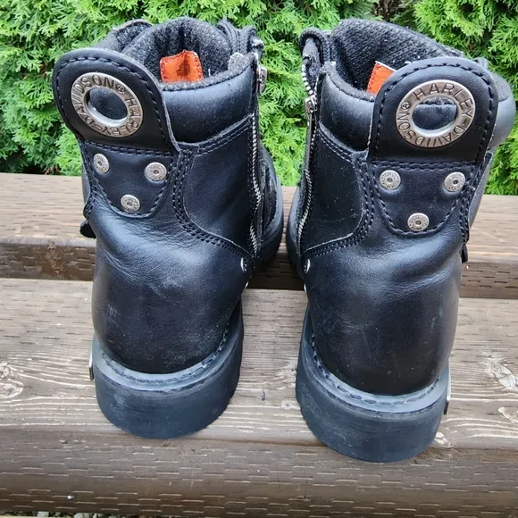 Harley-Davidson Mens Light Black Leather Riding Boots Size 11