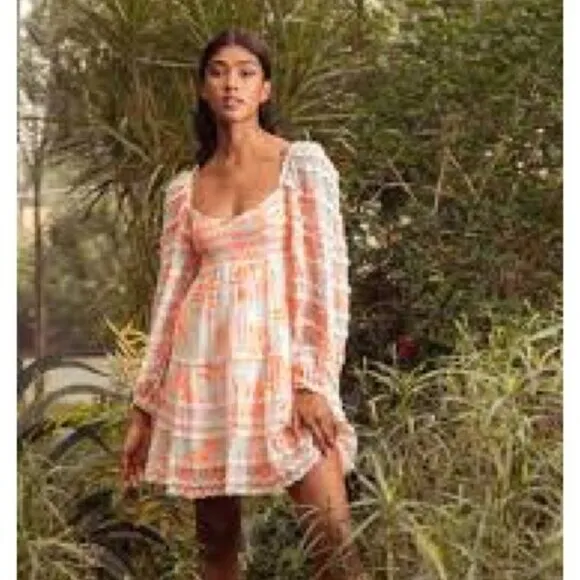 Hemant &amp; Nandita Dream Smocked Babydoll Tiered Mini Dress