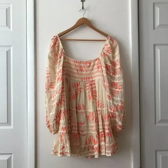 Hemant &amp; Nandita Dream Smocked Babydoll Tiered Mini Dress