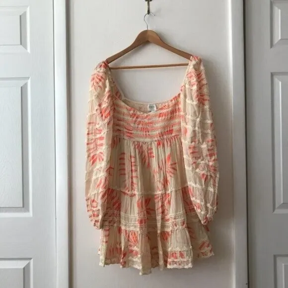 Hemant &amp; Nandita Dream Smocked Babydoll Tiered Mini Dress