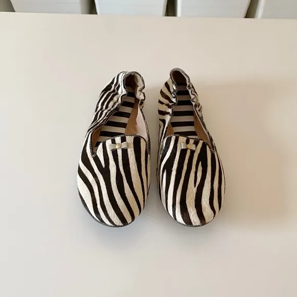 Henri Bendel Sole Ambition Zebra Calf Hair Loafers