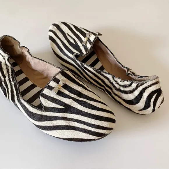 Henri Bendel Sole Ambition Zebra Calf Hair Loafers