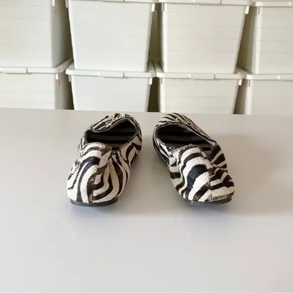 Henri Bendel Sole Ambition Zebra Calf Hair Loafers