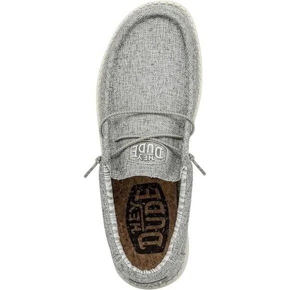 Hey Dude Men's Wally Linen Slip-on Loafers Grey Size 13 US New With Tag