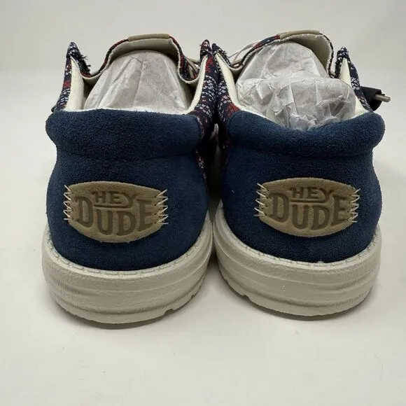 Hey Dude Wally Mens 12 Navy Winter Ugly Sweater Christmas Slip On Shoes Loafers
