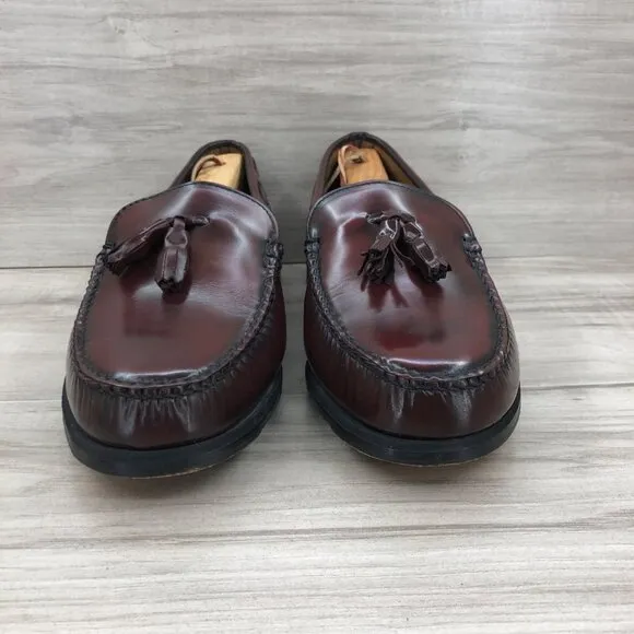 Hitchcock Loafers Men's 8 EEE Burgundy Leather Tassel Slip On Shoes
