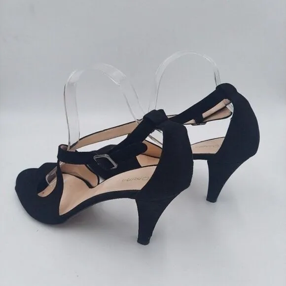 Hobbs Women's black Suede Leather Crisscross ankle strap sandals 10.5M