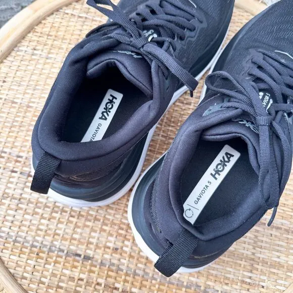 Hoka One One Gaviota 5 Black White Road Running Sneakers Women’s Size 10.5