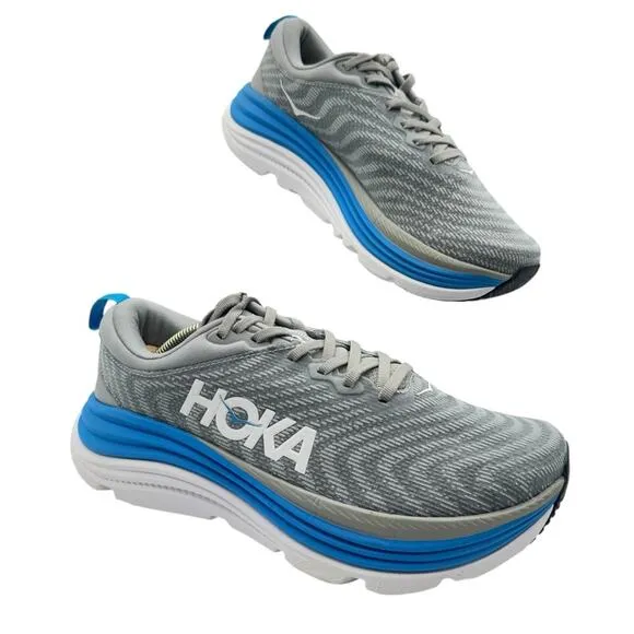 Hoka One One Gaviota 5 Limestone Diva Blue Road Running Sneakers Men’s 8 Wide
