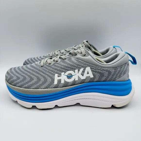 Hoka One One Gaviota 5 Limestone Diva Blue Road Running Sneakers Men’s 8 Wide