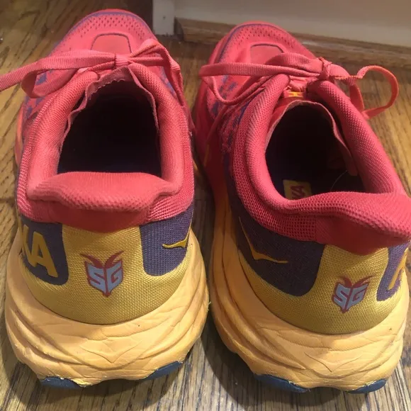 Hoka Speedgoat 5 Men’s Red/Yellow Sneakers Sz 10.5