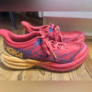 Hoka Speedgoat 5 Men’s Red/Yellow Sneakers Sz 10.5