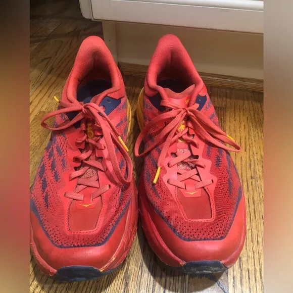 Hoka Speedgoat 5 Red/Yellow Men’s Sneakers Sz 10.5