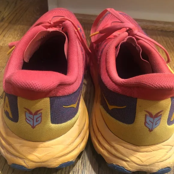 Hoka Speedgoat 5 Red/Yellow Men’s Sneakers Sz 10.5