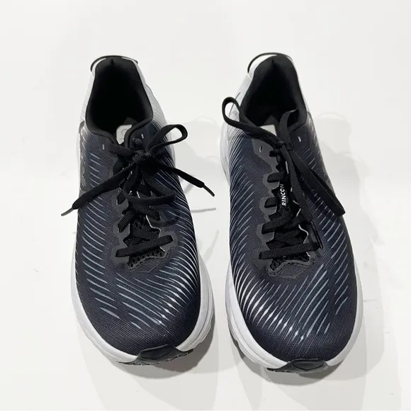 HOKA Womens Rincon 3 Running Sneakers Black White Size 7.5